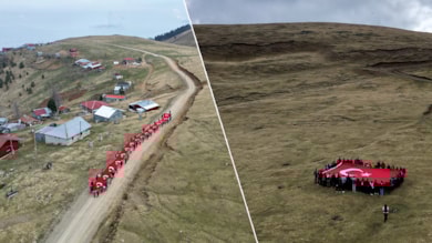 1830 rakımda Türk bayrağı açarak Cumhuriyet'in 100. yılını kutladılar