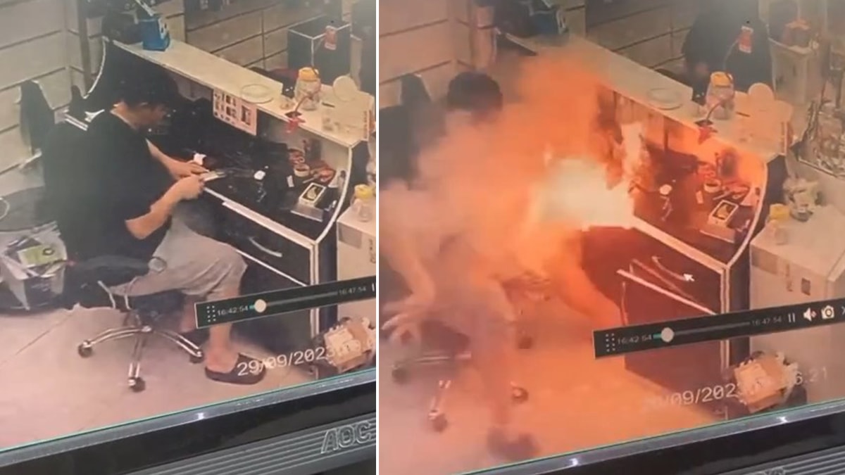 Cep telefonu bataryası bomba gibi patladı