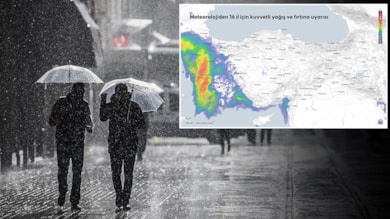 Meteorolojiden 16 il için kuvvetli yağış ve fırtına uyarısı