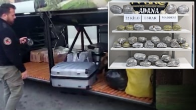 Yolcu otobüsündeki valizden 22 kilo esrar çıktı