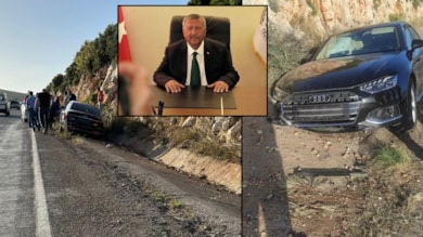 Göreve başlayan başkan, eve dönerken kaza geçirdi