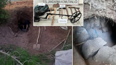 Kaçak tarihi eser kazısına suçüstü: 5 gözaltı