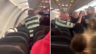 Sarhoş İskoç yolcu, uçakta polise saldırdı