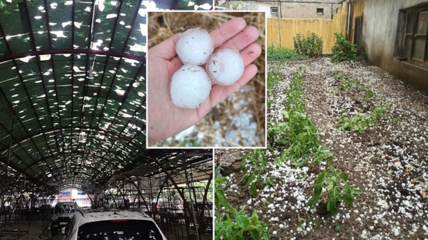 Manisa'da dolu yağışı; tarım arazileri zarar gördü