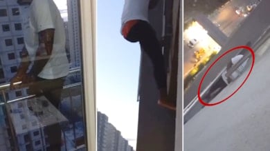 Polisten kaçmak için balkondan balkona atladı