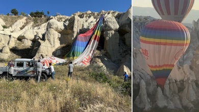 Sıcak hava balonu, ters rüzgarda kayalıklara indi