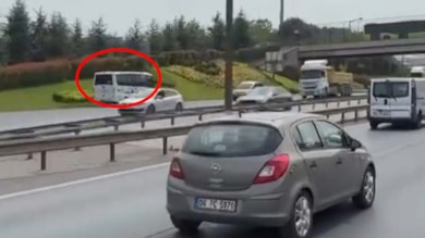 TEM Otoyolu'nda kilometrelerce ters yönde ilerledi