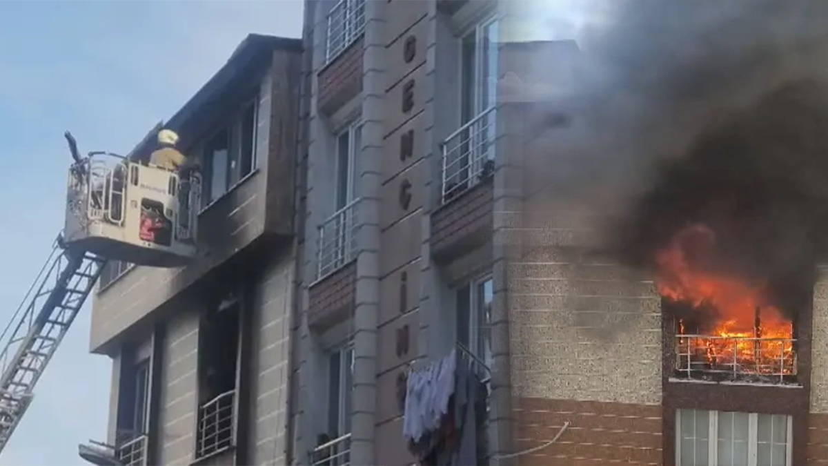 Esenyurt'ta yangın: Alevler arasında 1'i bebek 5 kişi mahsur kaldı