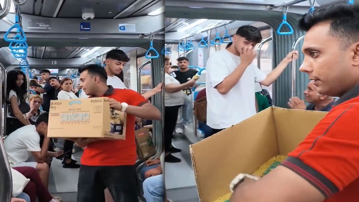 Üniversite mezunu genç kasiyer olunca, koli koli makarna dağıttı