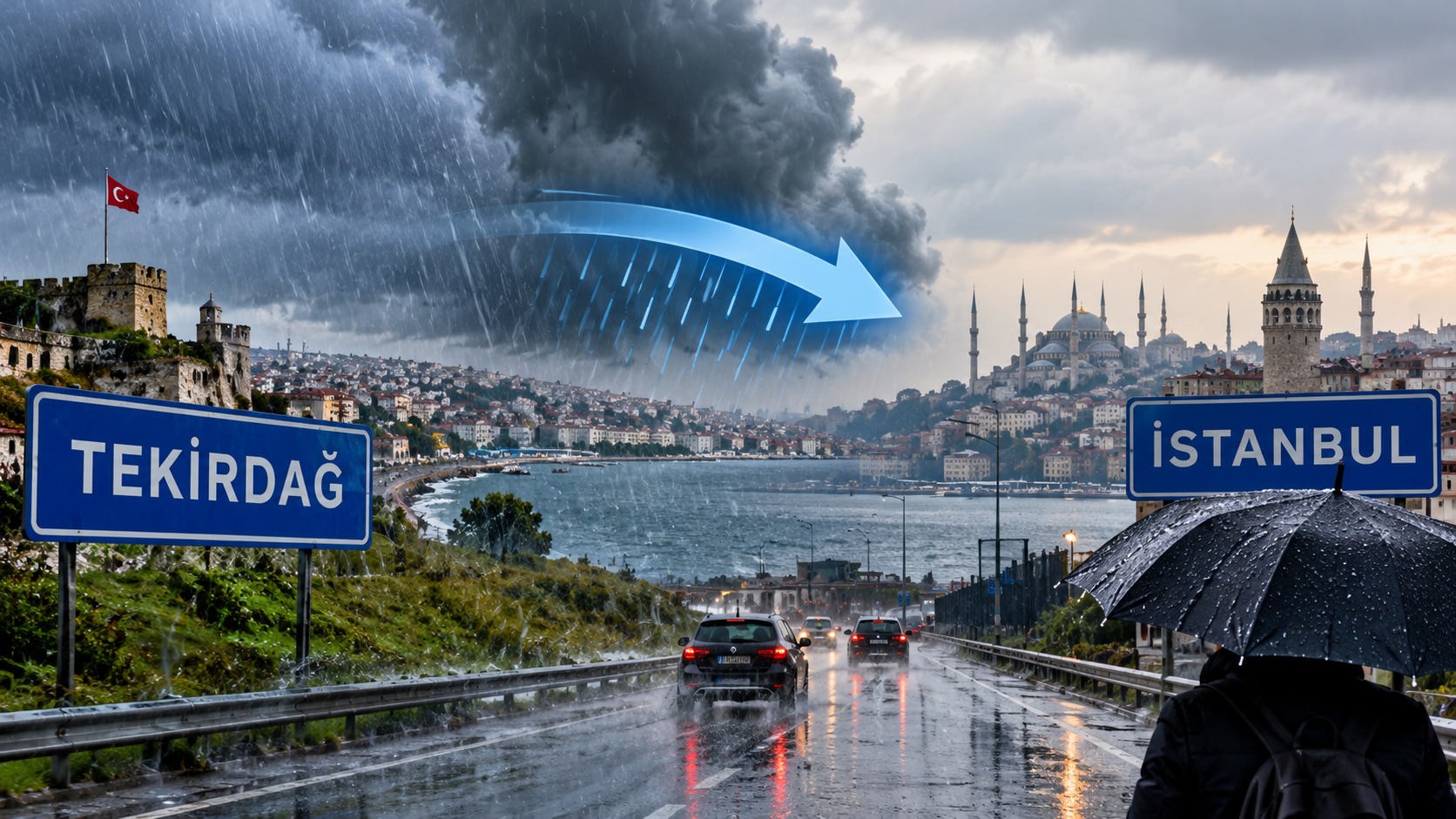 Bugün dışarı çıkacaklar dikkat! Yağmur Tekirdağ’dan yola çıktı