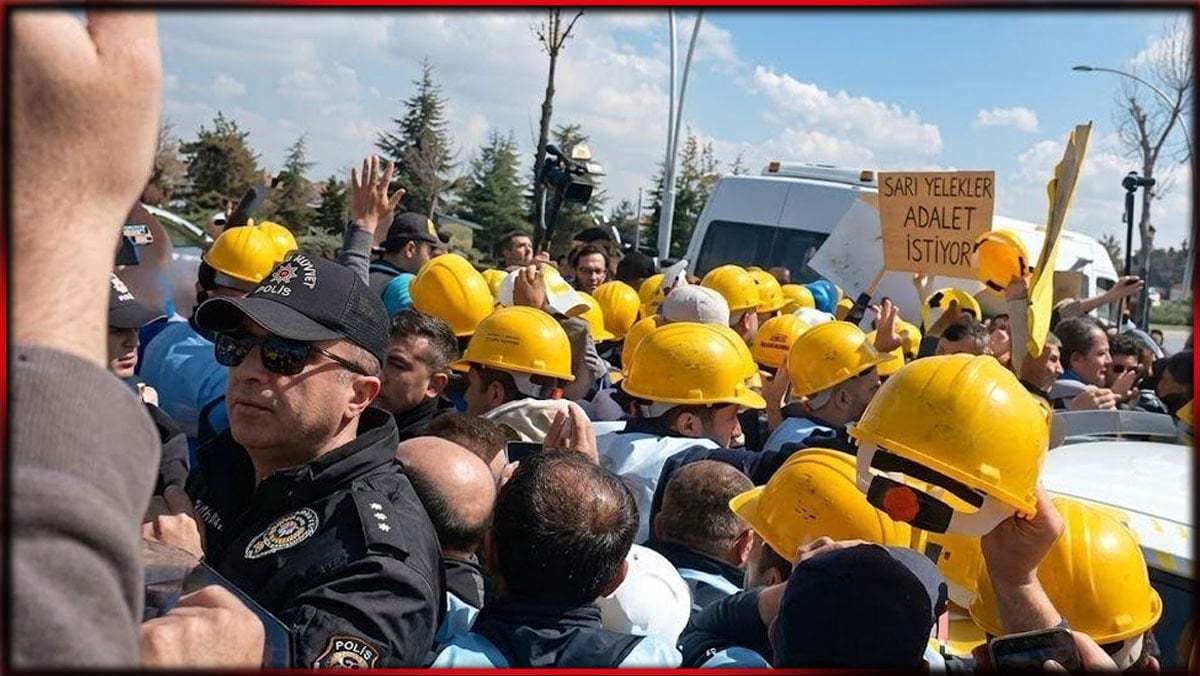 Aylardır maaşı alamayan 110 madenci gözaltına alındı