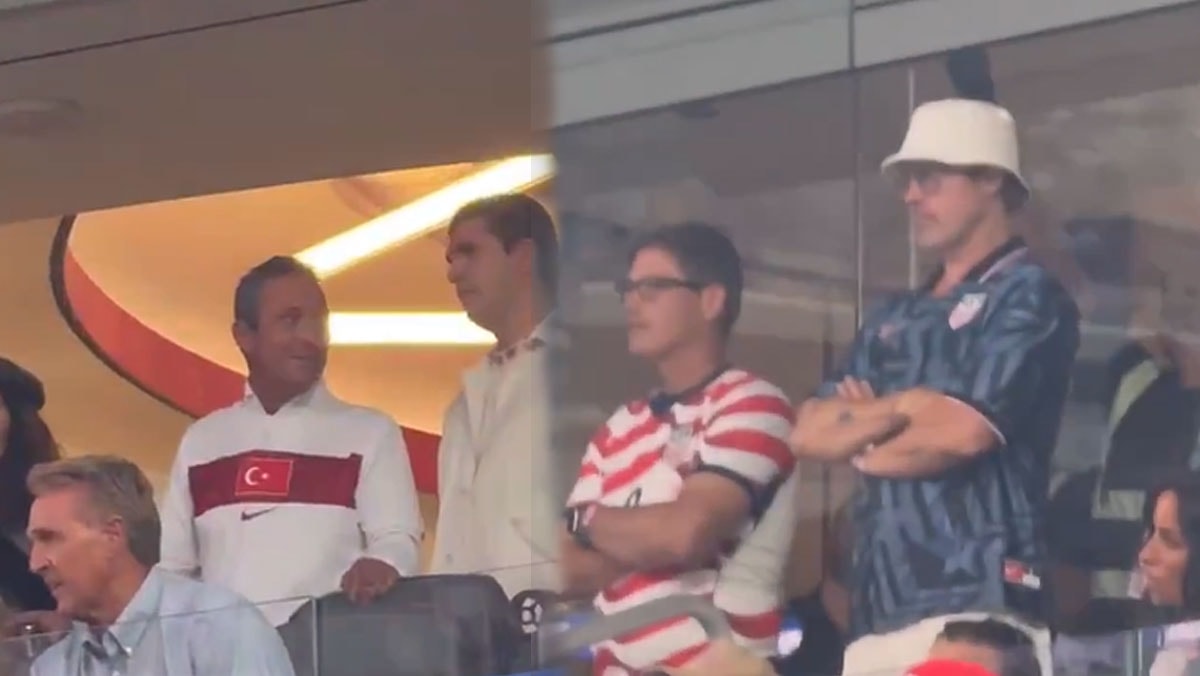 Ali Koç, 7 milyon TL’lik locada Brad Pitt ile Türkiye maçını izledi