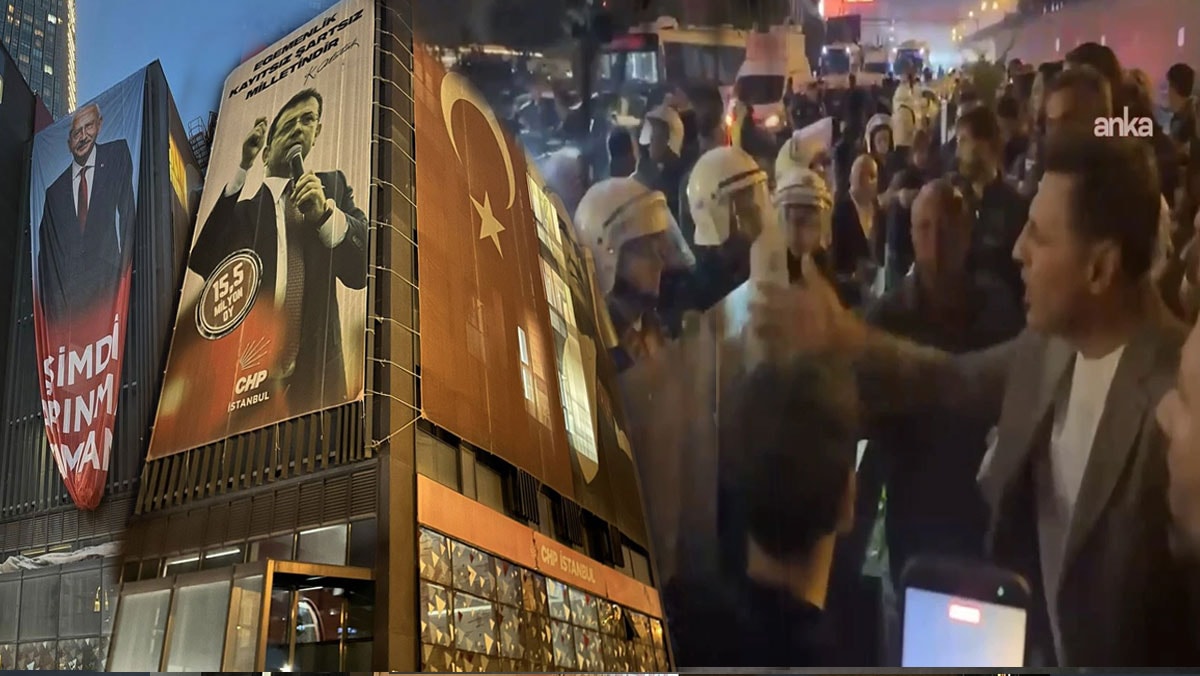 CHP il binasında İmamoğlu'nun afişi indirildi, polis binaya girdi!