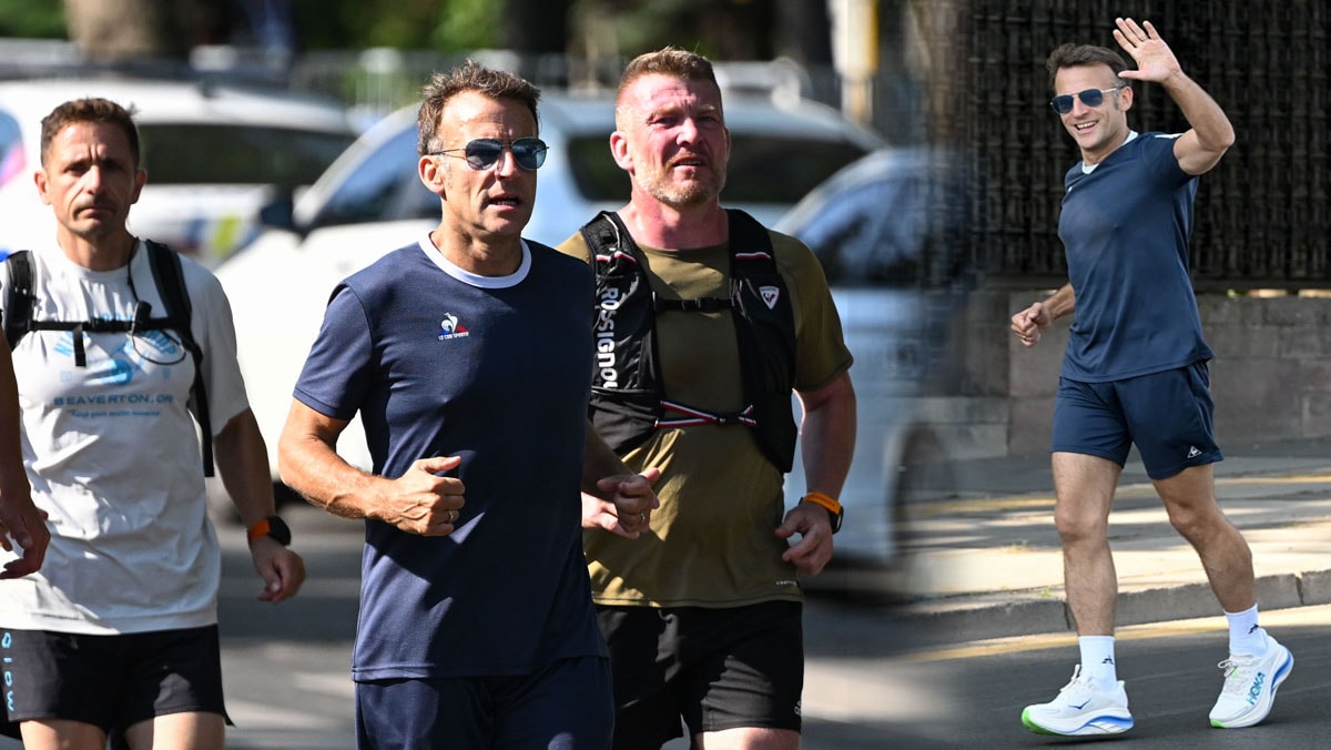 Fransa Cumhurbaşkanı Macron, Seğmenler Parkı’nda sabah koşusu yaptı