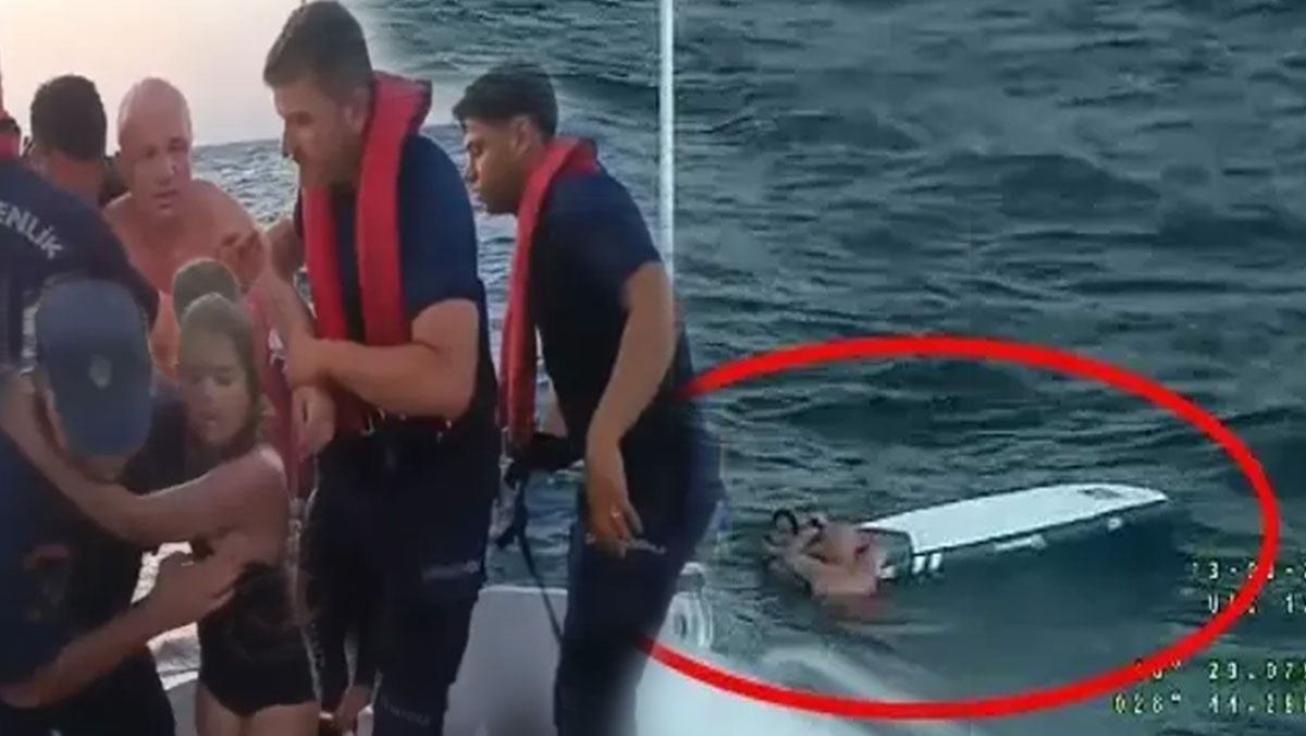 SUP board tahtası ile açığa sürüklenen baba ve kızı 5 saat sonra kurtarıldı