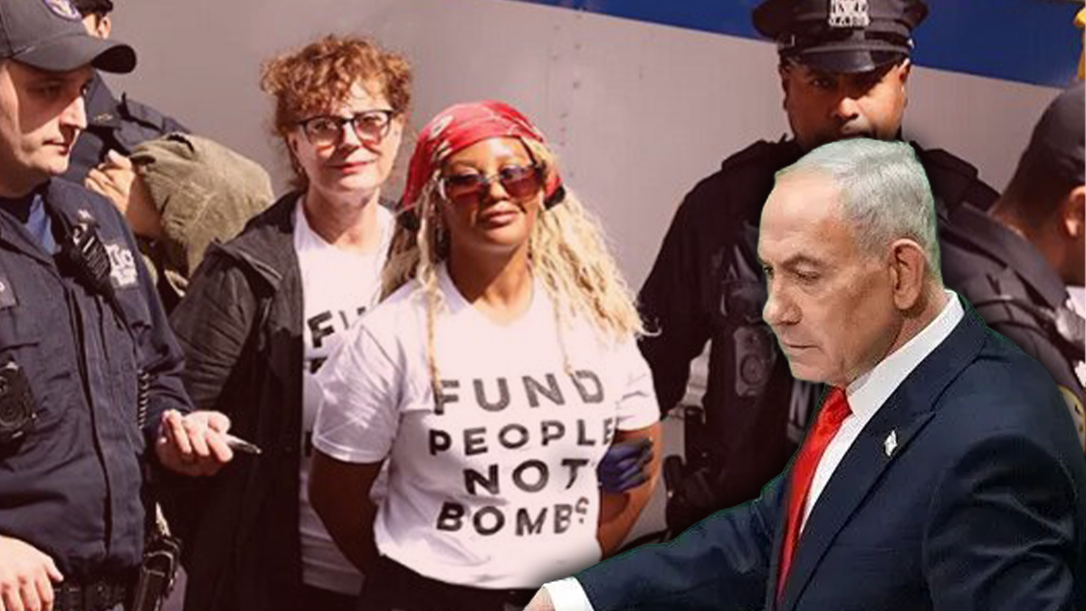 Netanyahu protestosunda Hollywood yıldızları gözaltına alındı!